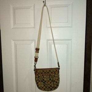 Coach Signature Tan Crossbody Purse